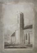 Attributed to John Sell Cotman (1742-1842), 'Lyons', pencil and sepia wash on paper laid on card,