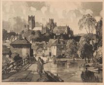 Leonard Russell Squirrell RWS RI RE (British,1901-1979), 'Ely Cathedral', monochrome print, dated