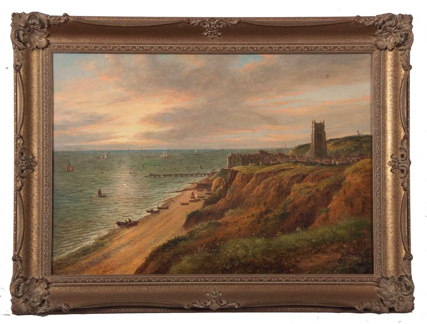 John Moore of Ipswich (1820-1902), "Cromer", oil on board, signed, 13x19ins, framed.