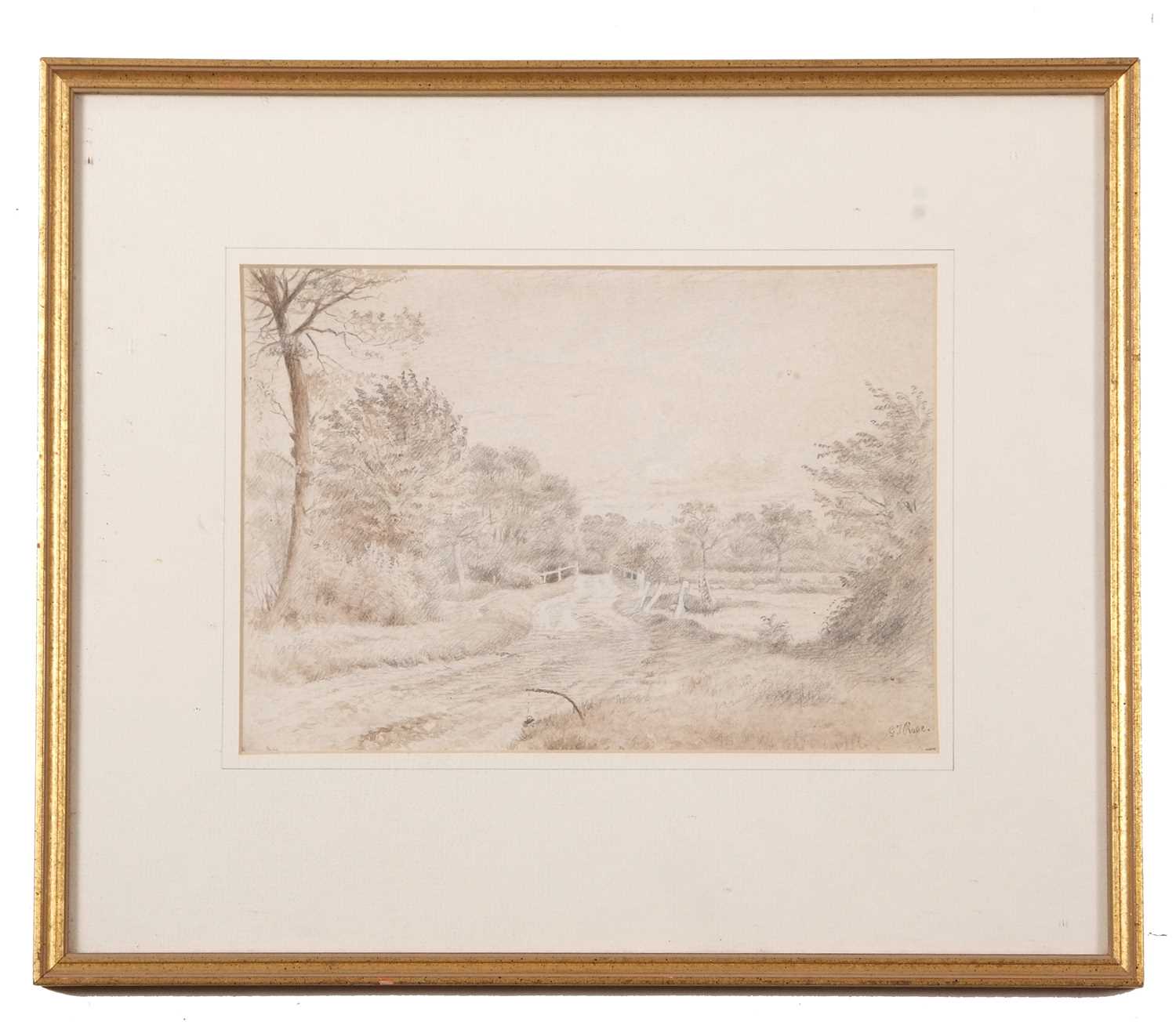 George Thomas Rope (British,1846-1929), a view across Langham Bridge, pencil and sepia