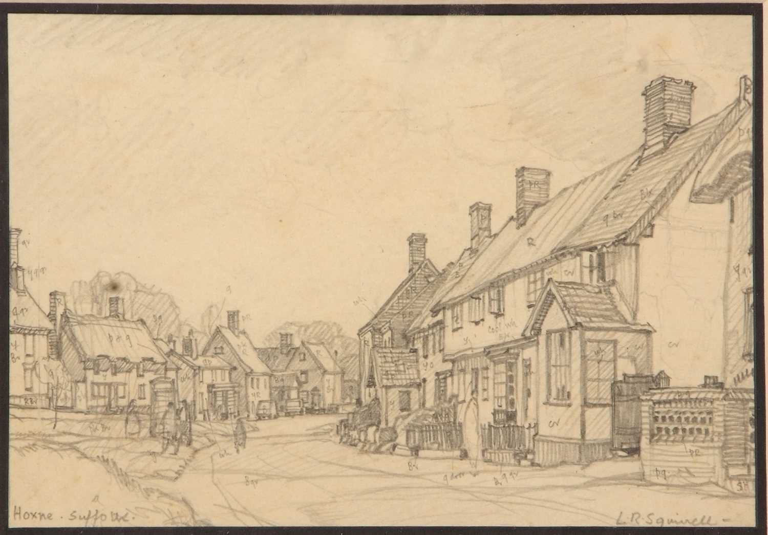 Leonard Russell Squirrell RWS RI RE (British,1893-1979), 'Hoxne, Suffolk', pencil on paper, signed, - Image 2 of 2