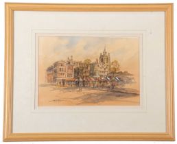 Tony Bryant (British, contemporary) Norwich Market, watercolour and ink, signed and dated '20,