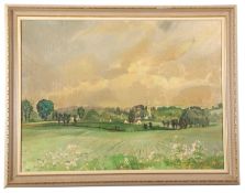 Frank Forward (British,1904-1978), "A Warm Summer Setting", Middleton, oil on board, signed,