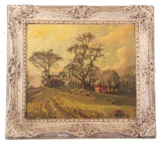 Attributed to Frank Forward (British,1904-1978), Countryside landscape scene, oil on board,