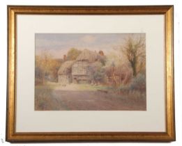 J.R. Goodman (British, b.1870), "The Old Barn", watercolour, signed, 13.5x19ins, framed and glazed.