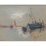 Jack Cox (British, 20th century), Coastal scene, pastel, signed, 29x29cm, framed and glazed.