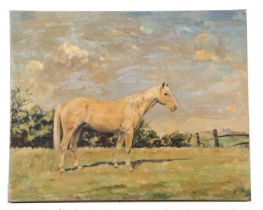 Stephen Walker (British, 20th century), "Cream Cracker", oil on canvas, signed, 24x30ins, unframed.