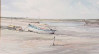 Jason Partner (British, 20th century) 'The Creek at Morston, Norfolk', watercolour, signed, dated on