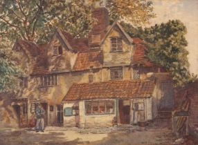 John Miller Marshall (British,1830-1900), "Old house in Surrey Street", watercolour, signed,
