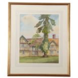 Jack Goddard (British,1902-1984), Suffolk Tudor building study, watercolour, signed, inscribed on
