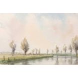 John R. Pretty (British, 20th century), Countryside landscape, watercolour, signed, 24x35cm,