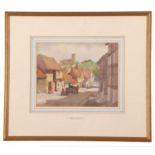 William Leslie Rackham (British, 1864-1944), Kersey, Suffolk, watercolour, signed, 22x28cm, framed