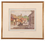 William Leslie Rackham (British, 1864-1944), Kersey, Suffolk, watercolour, signed, 22x28cm, framed