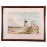 Leslie L. Hardy Moore R.I. (British,1907-1997), Thurne Mill, watercolour, signed, 37x54cm, framed