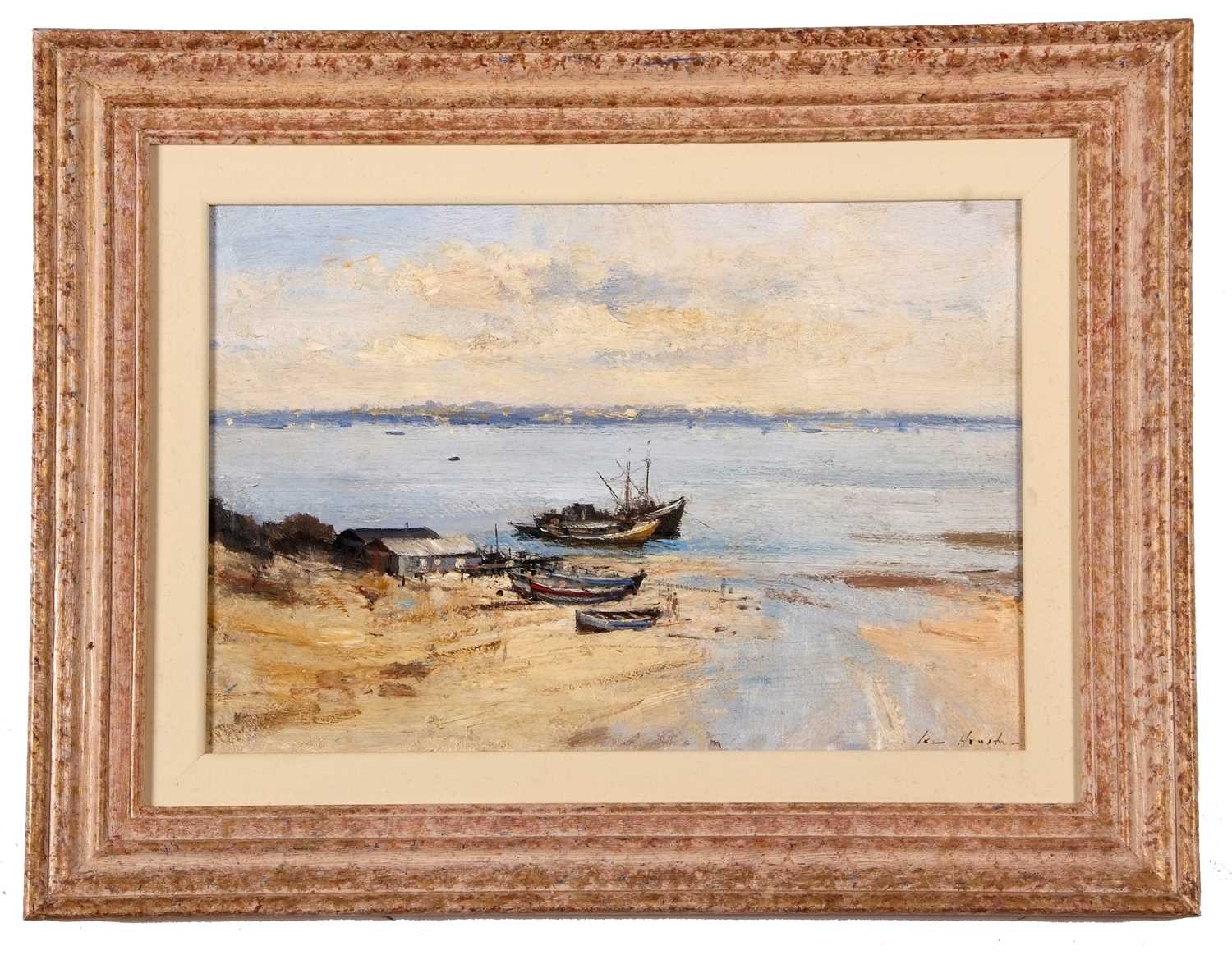 Ian Houston (British,1934-2021), 'A Turkish Boatyard', oil on board, signed, 11x16ins, framed.