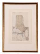 Attributed to John Sell Cotman (British,1782-1842), 'Covehithe Church', pencil and wash on paper,