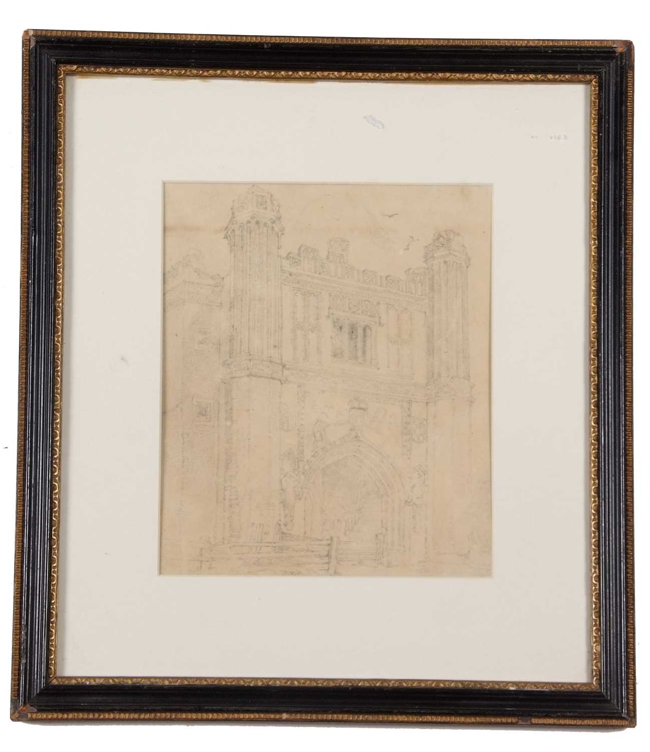 John Sell Cotman (British,1782-1842), East Barsham Gatehouse, pencil on paper, unsigned, attribution