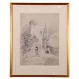 After John Sell Cotman (British,1782-1842), 'Fecamp, a wayside shrine', Vincent Brooks lithograph.