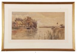 British School, 20th century, Horning Ferry, watercolour, 26x49cm, framed and glazed.