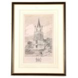 John Sell Cotman (British,1782-1842), 'Walsoken Church, Norfolk', etching from 'A series of Etchings