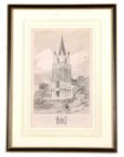 John Sell Cotman (British,1782-1842), 'Walsoken Church, Norfolk', etching from 'A series of Etchings