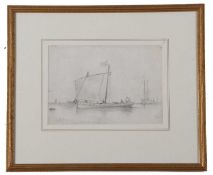 School of John Sell Cotman (British, 1782-1842), 'Study of Shipping Becalmed', pencil on paper,