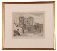 John Sell Cotman (1782-1842), 'North Side, South Gate, Yarmouth, Norfolk', etching from 'Specimens
