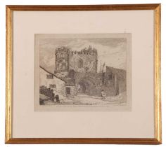 John Sell Cotman (1782-1842), 'North Side, South Gate, Yarmouth, Norfolk', etching from 'Specimens