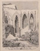 John Sell Cotman (British,1782-1842), 'Part of the Refectory of Walsingham Abbey', etching from 'A