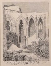 John Sell Cotman (British,1782-1842), 'Part of the Refectory of Walsingham Abbey', etching from 'A