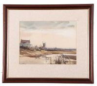 Leslie L. Hardy Moore R.I. (British,1907-1997), A Norfolk Mill, watercolour, signed, 26x37cm, framed