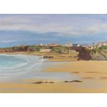 Jan Merrick HORN (British b. 1948) Newquay Bay, Oil on paper, Signed with monogram and dated 2020