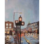 Paul MITCHELL (British b. 1974) Urban Light R6, Mixed media on board, Signed lower right, titled,