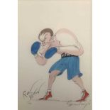 Gerald Scarfe (British, b.1936), 'Ricky Hatton', limited edition chromolithograph, numbered 17/100