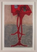 Angela A'COURT (b.1961), 'Red Table', soft pastel, signed. 29.5" X 19.5" (75cm x 49cm)