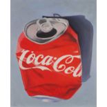 Jan Merrick HORN (British b. 1948) Coca Cola Can, Oil on wooden panel, Signed with monogram and