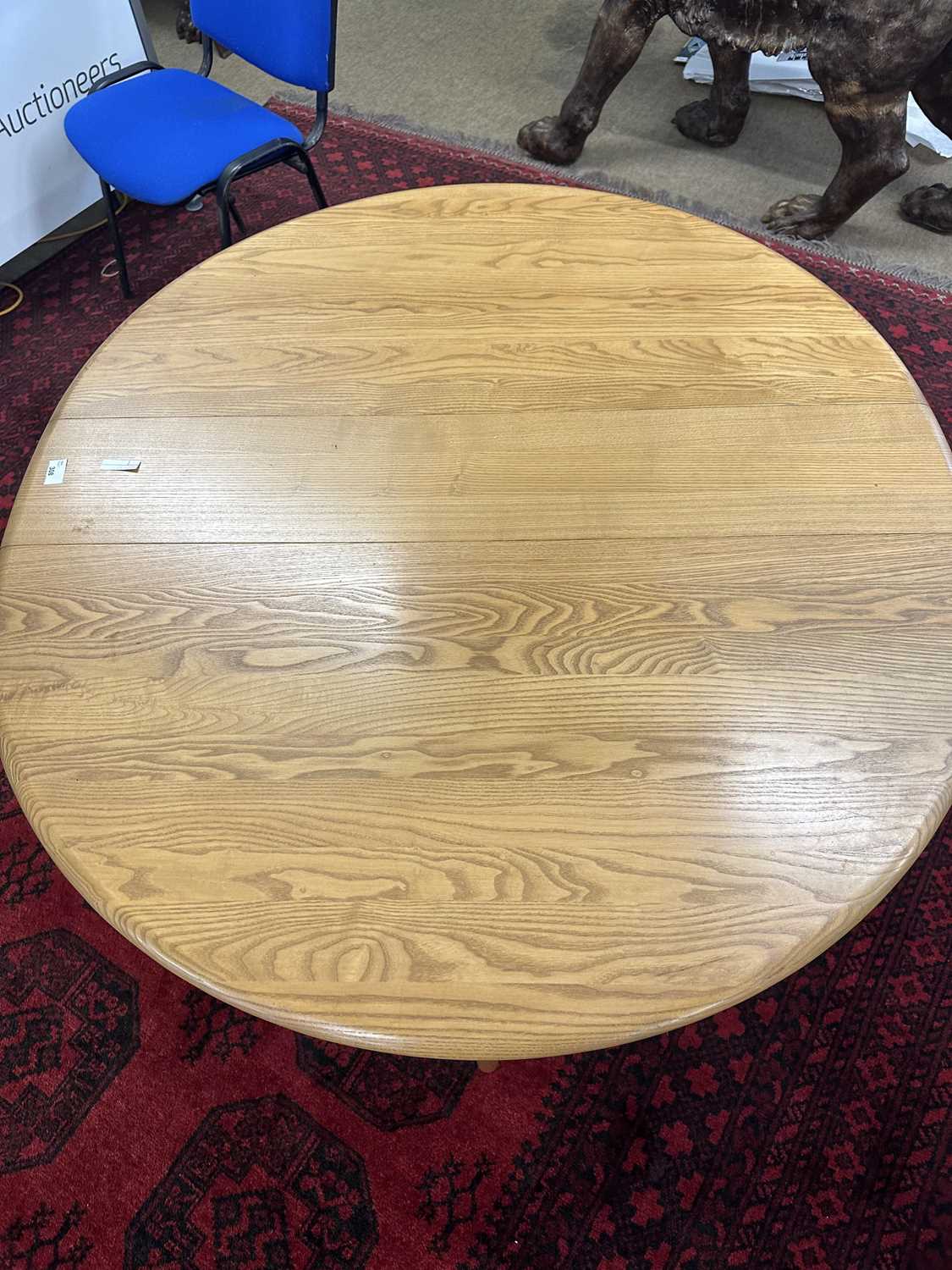 Narrow Ercol drop leaf light elm dining table, 107cm wide - Image 3 of 5