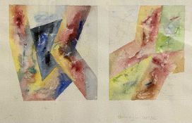 Jean-Marc Scanreigh (French, b.1950), A pair of abstract designs, watercolour, inscribed and