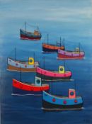 Paul BURSNALL (British b. 1948) Sea Fleet, Acrylic on canvas, Signed and dated 2018 lower right,