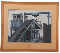 Frank William Leslie Davenport ARCA (British,1905-1973), "Coal Depot, Norwich", mixed media, Royal