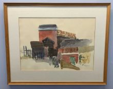 Mike Jones (British, contemporary), abstract study of buildings, watercolour, signed and dated '
