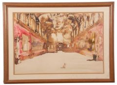John Glashan (Scottish, 1927-1999), "Marbled Halls", watercolour, Langton Gallery label on verso,