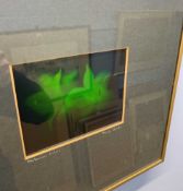Randy James - Peruvian Lillies - reflective hologram - 12cm x 10 cm - framed and glazed