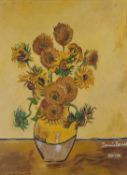 Dennis BUSWELL (British b. 1952) Sun Flower (in the style of Van Gogh), Acrylic on board, Signed and