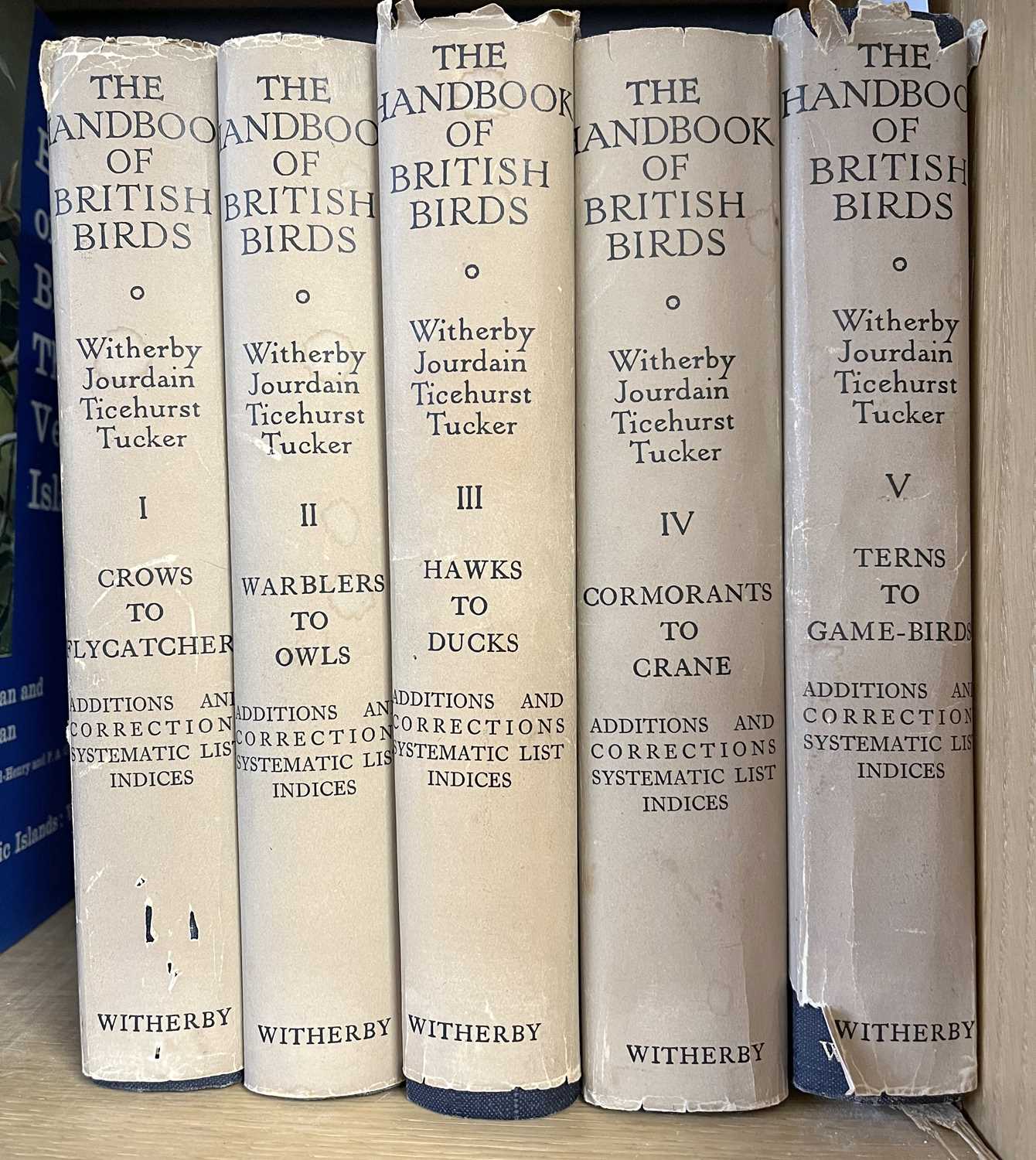 Handbook of British Birds by Witherby, published London, H F & G Witherby, Edited also by