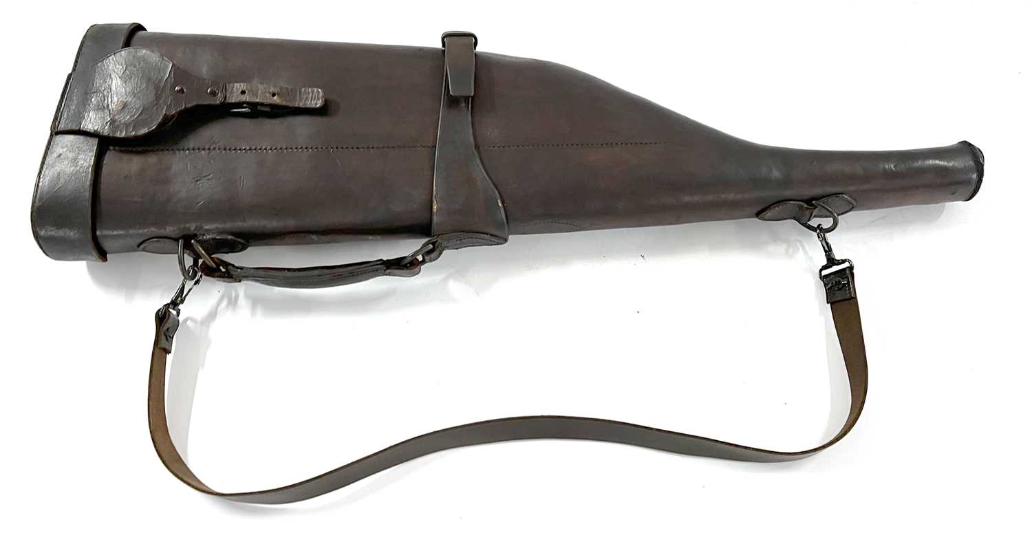 20th Century leather leg of mutton shot gun case, length 78cm