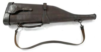 20th Century leather leg of mutton shot gun case, length 78cm