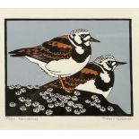 Robert Gillmor (British,1936-2022), 'Turnstones', limited edition linocut, numbered 74/80, titled