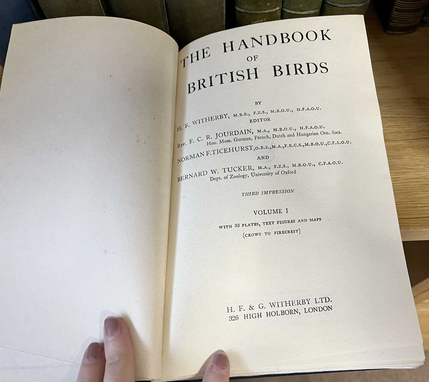 Handbook of British Birds by Witherby, published London, H F & G Witherby, Edited also by - Image 3 of 5