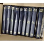 Box containing volumes of Birds of the World, edited by John Gooders, volumes 1 to 9